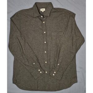Hartford Alternative Classics‎ Cotton Flannel Shirt Mens Gray LS Button Up XL